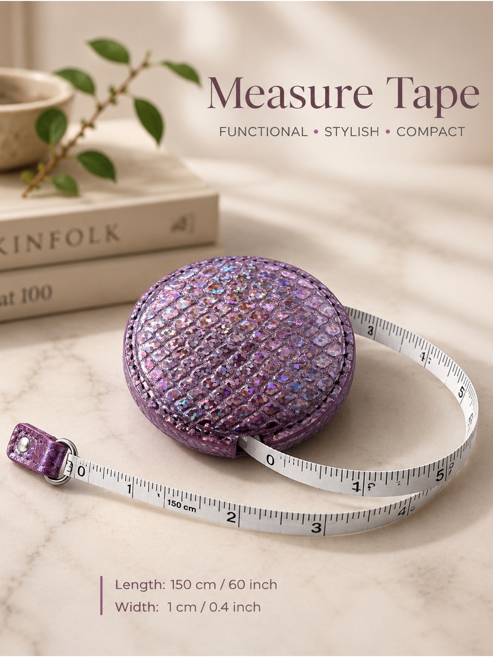 Brahmin measure tape pixie dust metallic genuine leather